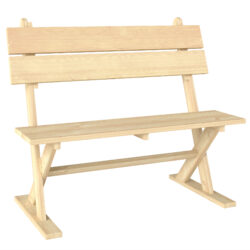 Outsunny 2 Seater Wooden Garden Bench, Fir Wood Outdoor Bench with Slatted Seat, Sloping Back and Wide Feet for Patio, Park, Natural Wood