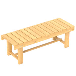 Outsunny 2-seater Outdoor Indoor Garden Wooden Bench Patio Loveseat Fir 110L x 38W x 35H cm Natural Aosom UK