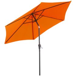 Outsunny 2.7M Patio Tilt Umbrella Sun Parasol Outdoor Garden Sun Shade Aluminium Frame with Crank(Orange)