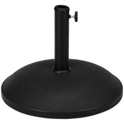 Outsunny 25kgs Round Umbrella Base Concrete Parasol Weight Stand Patio Outdoor Black Dia 50cm Aosom UK