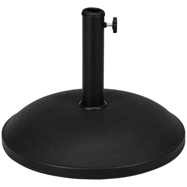 Outsunny 25kgs Round Umbrella Base Concrete Parasol Weight Stand Patio Outdoor Black Dia 50cm Aosom UK