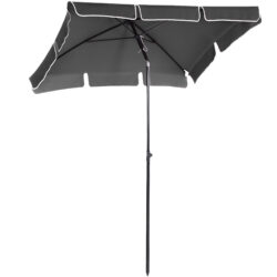 Outsunny Aluminium Sun Umbrella Parasol Patio Garden Rectangular Tilt 2M x 1.25M Aosom UK
