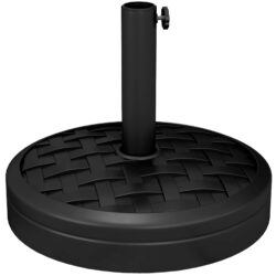 Outsunny Concrete Parasol Base, 18kg Heavy Duty Stand with Rattan Effect, 45cm Diameter for Outdoor Umbrella