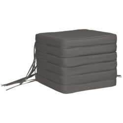 Outsunny Cosy Cushion Collection: Plush Seating Pads for Alfresco Lounging, 42x42x5cm, Slate Grey Aosom UK
