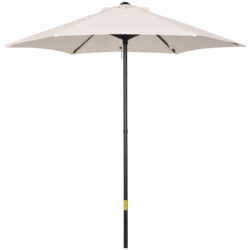 Outsunny Cream Patio Parasol: 6-Rib Outdoor Sun Shade for Balcony & Garden, 2M Aosom UK