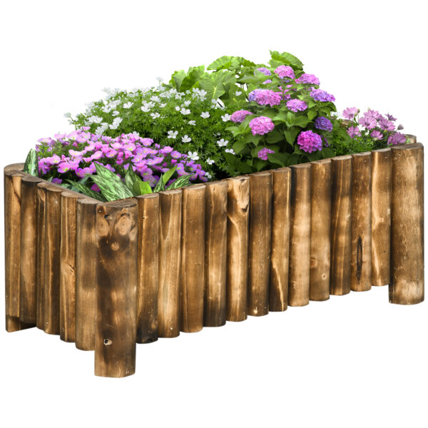 Outsunny Elevated Garden Bed, Wooden Planter Box, Rectangular Herb and Flower Container, 78L x 35W x 30H cm Aosom UK