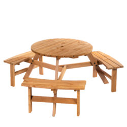 Outsunny Fir Wood Pub Set: 6-Seater Heavy-Duty Outdoor Dining Suite with Parasol Hole, Patio Aosom UK
