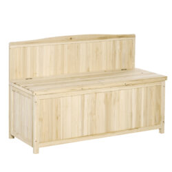 Outsunny Garden Arch Wood Bench Outdoor Storage Box Garden Furniture Chair 115L x 45W x 75Hcm Aosom UK