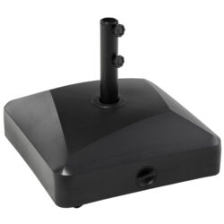 Outsunny Garden Parasol Base Holder, 43kg Water or 60kg Sand Filled, Outdoor Market Umbrella Stand Weight with Wheels and Brakes, Black Aosom UK