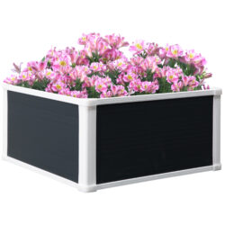 Outsunny Garden Raised Bed Planter Grow Containers for Outdoor Patio Plant Flower Vegetable Pot PP 60 x 60 x 30 cm Aosom UK