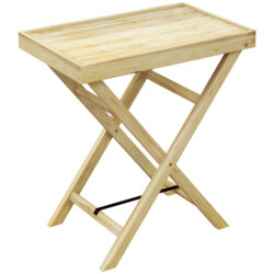 Outsunny Garden Table, Wooden Outdoor Side Table, 68x44cm, Perfect for Patio or Balcony, Natural Finish Aosom UK