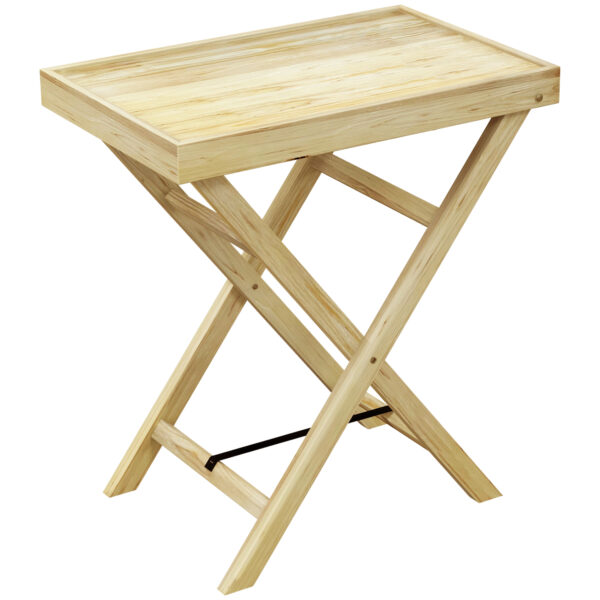 Outsunny Garden Table, Wooden Outdoor Side Table, 68x44cm, Perfect for Patio or Balcony, Natural Finish Aosom UK