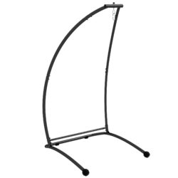 Outsunny Hammock Chair Stand, C Shape Hanging Heavy Duty Metal Frame Hammock Stand for Hanging Hammock Air Porch Swing Chair, Black