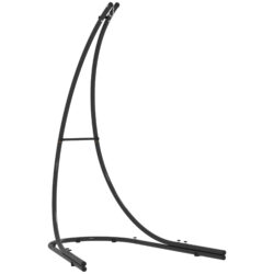 Outsunny Hammock Chair Stand Only, Hanging Chair Stand with Extra Large Base for Indoor Outdoor, 150 KG Capacity, Black Aosom UK