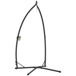 Outsunny Hammock Chair Stand Only, Hanging Chair Stand with X-Shape Base, Heavy Duty Steel Single Hammock Egg Swing Frame for Indoor Outdoor, Black