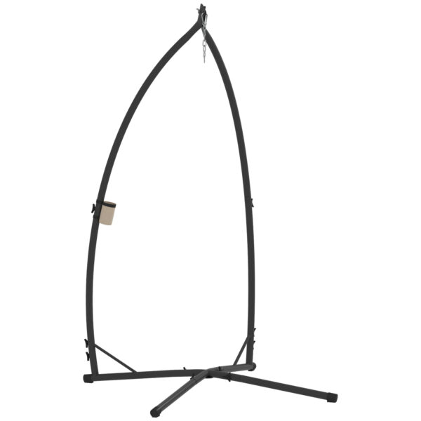 Outsunny Hammock Chair Stand Only, Hanging Chair Stand with X-Shape Base, Heavy Duty Steel Single Hammock Egg Swing Frame for Indoor Outdoor, Black