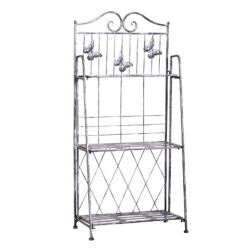 Outsunny Indoor Outdoor Freestanding 3-Tier Garden Plant Stand Metal Flower Display Rack for Potted Plants Balcony Décor 44L x 25W x 96H cm Aosom UK