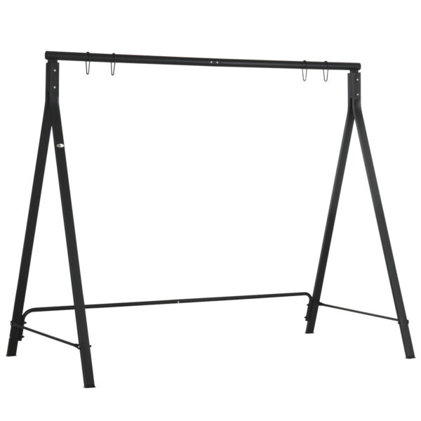 Outsunny Metal Porch Swing Stand, Heavy Duty Swing Frame, Hanging Chair Stand Only, 240kg Weight Capacity for Garden, Patio, Lawn, Playground, Black