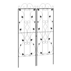 Outsunny Metal Trellis Set: Leaf Design Plant Support Frames, Outdoor Use Aosom UK