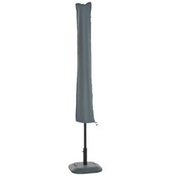 Outsunny Offset Garden Parasol with Waterproof Cover, UV Protection, Easy to Use, Grey Aosom UK