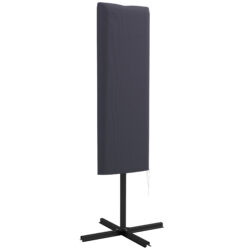 Outsunny Outdoor Cantilever Umbrella Cover Parasol with Rod, Zipper, Dark Grey Aosom UK