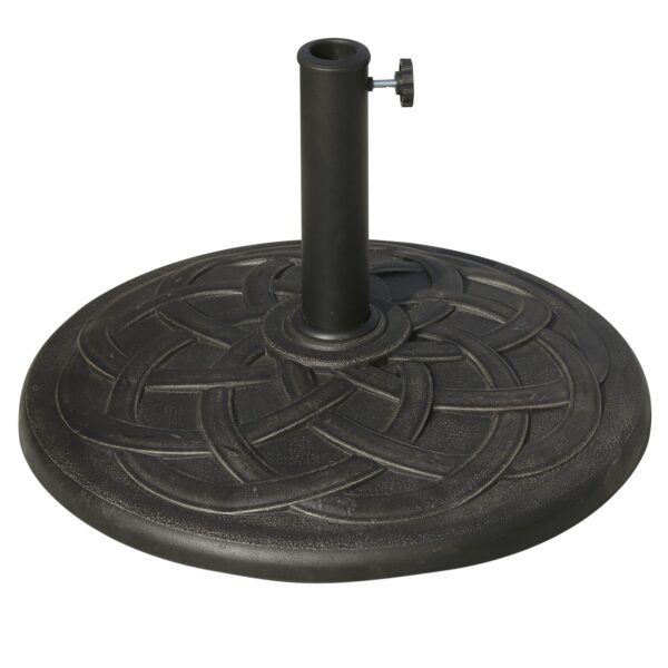 Outsunny Parasol Base: Resin Umbrella Stand for 28mm & 38mm Poles, Weather-Resistant, Bronze Hue Aosom UK