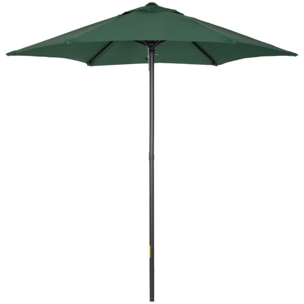 Outsunny Patio Parasol, 2m Outdoor Sun Shade Umbrella with 6 Durable Ribs for Garden, Balcony, Green Aosom UK