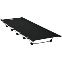 Outsunny Portable Camping Bed: Sturdy Aluminium Frame Supporting up to 150kg, with Carry Bag, Slate Grey Aosom UK