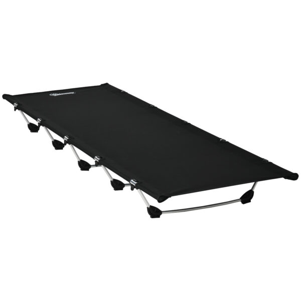 Outsunny Portable Camping Bed: Sturdy Aluminium Frame Supporting up to 150kg, with Carry Bag, Slate Grey Aosom UK