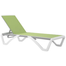 Outsunny Portable Chaise Lounge, Outdoor Sun Lounger with Adjustable Back, Texteline, Green Aosom UK