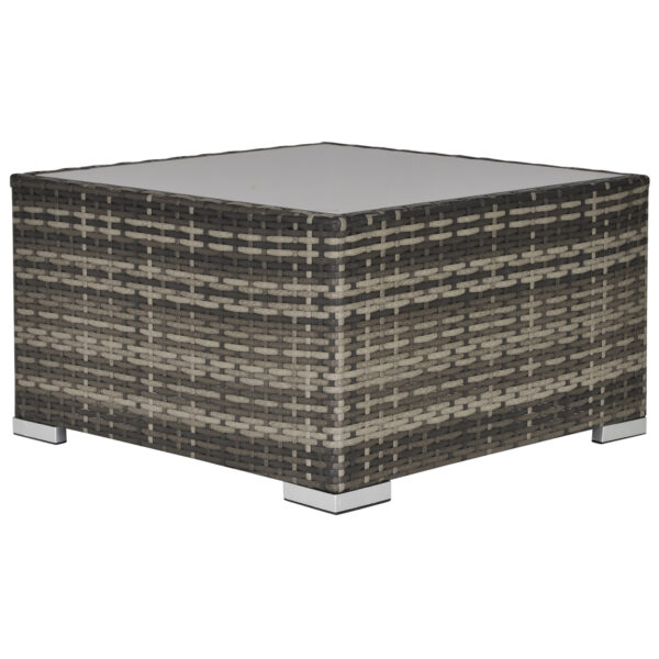 Outsunny Rattan Coffee Table Ready to Use Outdoor Furniture Suitable for Garden Backyard Deep Grey Aosom UK