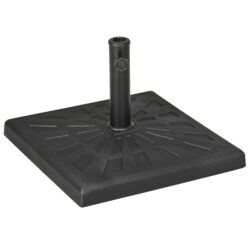 Outsunny Square Resin Parasol Base: Outdoor Umbrella Stand, Fits Poles 妗?2-38mm, Black Aosom UK