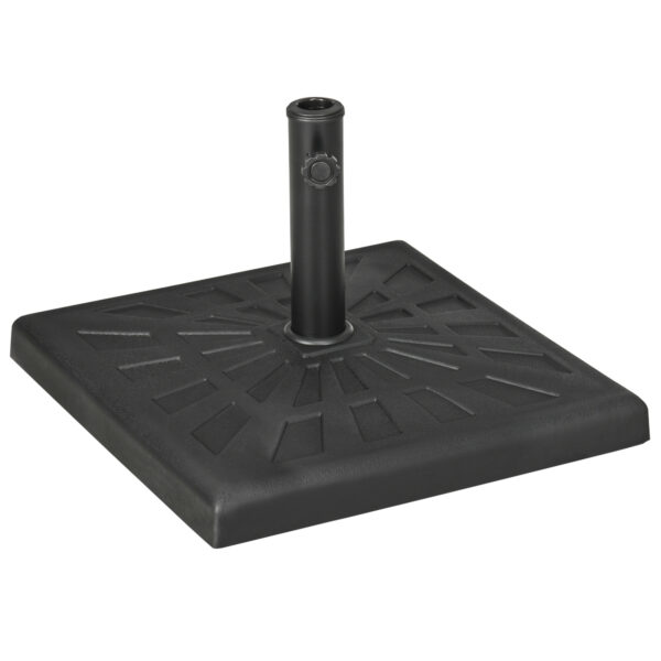 Outsunny Square Resin Parasol Base: Outdoor Umbrella Stand, Fits Poles 妗?2-38mm, Black Aosom UK