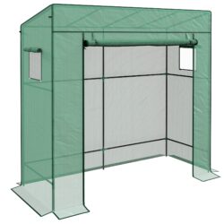 Outsunny Walk-In Greenhouse: Durable PE Cover, Outdoor Plant Shelter, Verdant Green Aosom UK