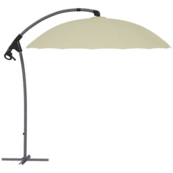 Outsunny Waterproof 2.7m Cantilever Parasol, with Cross Base - Beige Aosom UK