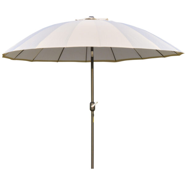 Outsunny Waterproof 255cm Patio Parasol Umbrella Outdoor Market Table Parasol with Push Button Tilt Crank and Sturdy Ribs for Garden Aosom UK