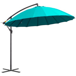 Outsunny Waterproof 3(m) Cantilever Shanghai Parasol Garden Hanging Banana Sun Umbrella w/ Crank Handle, 18 Sturdy Ribs & Cross Base Aosom UK