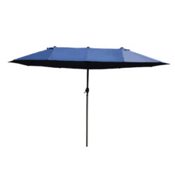 Outsunny Waterproof 4.6m Garden Parasol Double-Sided Sun Umbrella Patio Market Shelter Canopy Shade Outdoor Blue - NO BASE Aosom UK