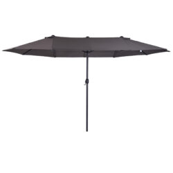 Outsunny Waterproof 4.6m Garden Parasol Double-Sided Sun Umbrella Patio Market Shelter Canopy Shade Outdoor Grey - NO BASE Aosom UK