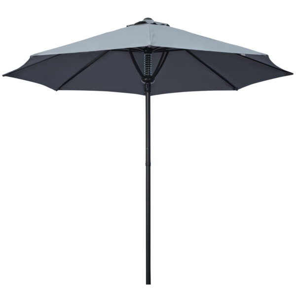 Outsunny Waterproof Garden Parasol: Market Table Umbrella with Sun-Shading Canopy, 8 Ribs, Grey Aosom UK