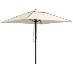 Outsunny Waterproof Garden Parasol: Patio Umbrella with Vented Canopy, Piped Edging, Table Compatible, Beige Aosom UK