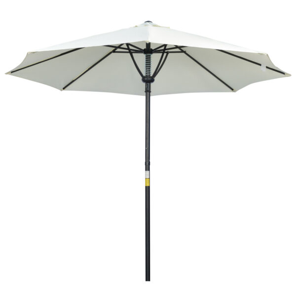 Outsunny Waterproof Garden Parasol Umbrella, Outdoor Market Table Umbrella Sun Shade Canopy with 8 Ribs, Cream Aosom UK