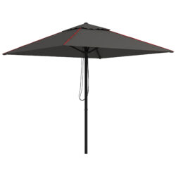 Outsunny Waterproof Garden Parasol Umbrella with Air Vent, Outdoor Market Table Sunshade Canopy with Decorative Edging, Grey Aosom UK