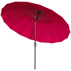 Outsunny Waterproof Parasol Patio Protector: 255cm Outdoor Table Umbrella with Tilt, Crank & Durable Ribs, Vinous Red Aosom UK