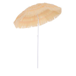Outsunny Waterproof Patio Garden Hawaii Beach Sun Umbrella Sunshade Hawaiian Folding Tilting Crank Parasol (Wheat) Aosom UK