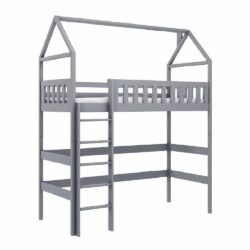 Ozark Wooden Bunk Bed Without Mattress And Ladders In Grey