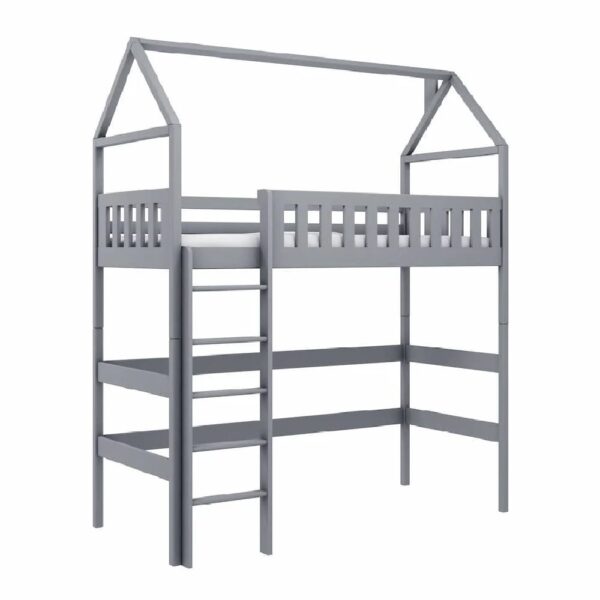 Ozark Wooden Bunk Bed Without Mattress And Ladders In Grey