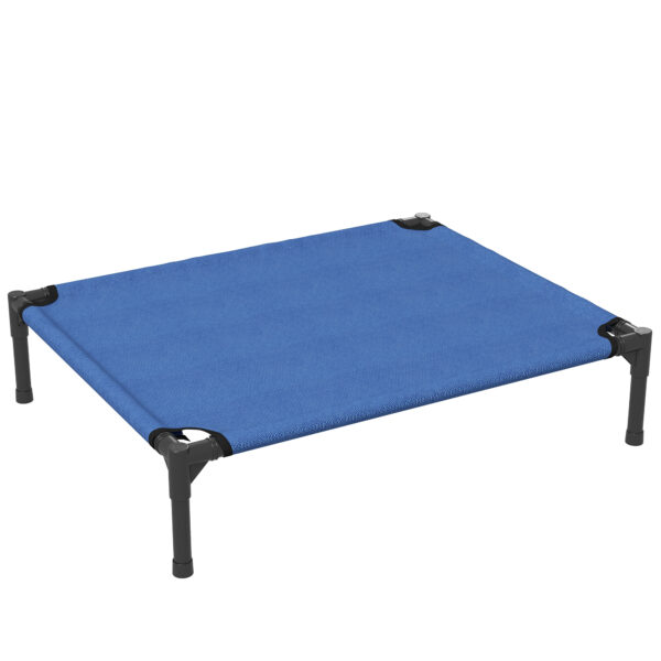 PawHut Medium Elevated Dog Bed, Portable with Metal Frame, Comfortable Raised Pet Bed, Blue, Perfect for Outdoor Use Aosom UK