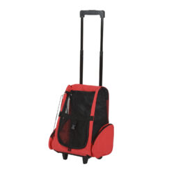 PawHut Pet Backpack Trolley: Telescopic Handle Carrier for Furry Friends on the Go, Crimson Red, 42 x 25 x 55 cm Aosom UK