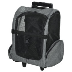 PawHut Pet Mobility Carrier: Portable Dog Travel Bag with Trolley, Telescopic Handle & Stroller Wheel, Grey Aosom UK